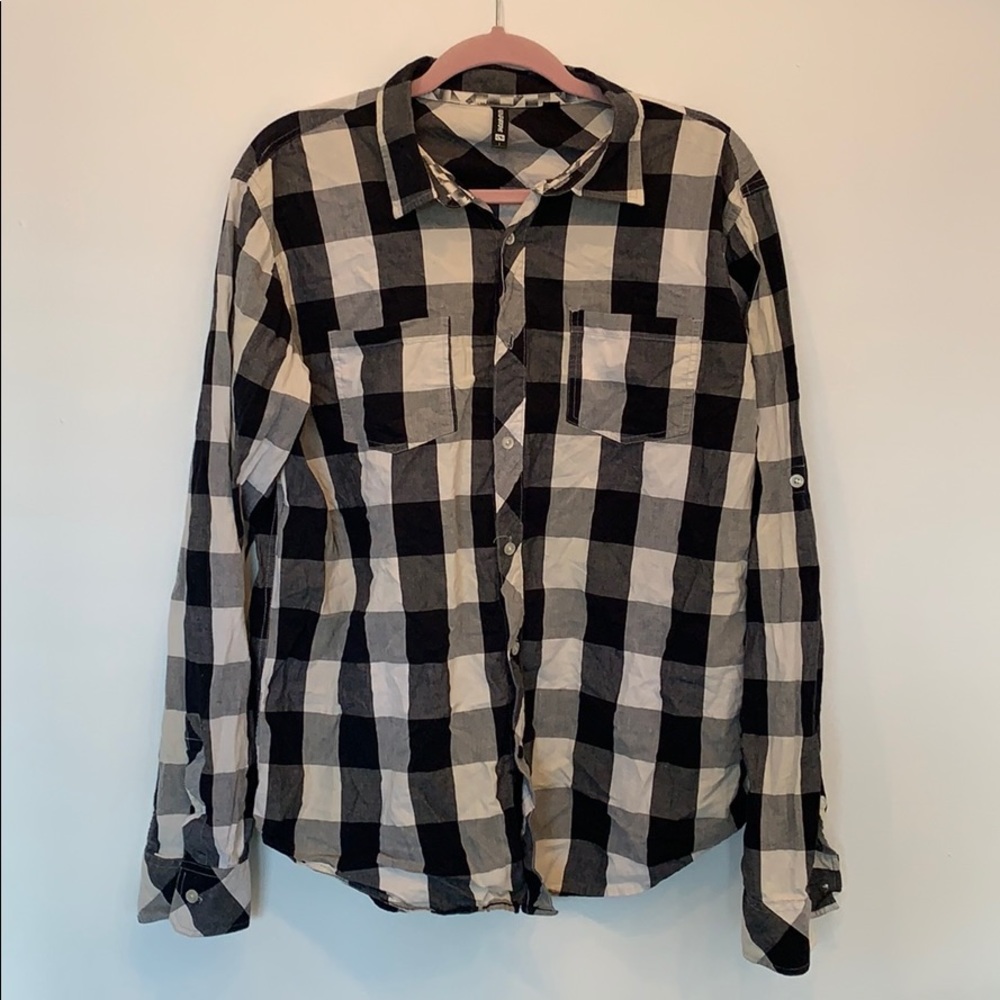 black white gray flannel